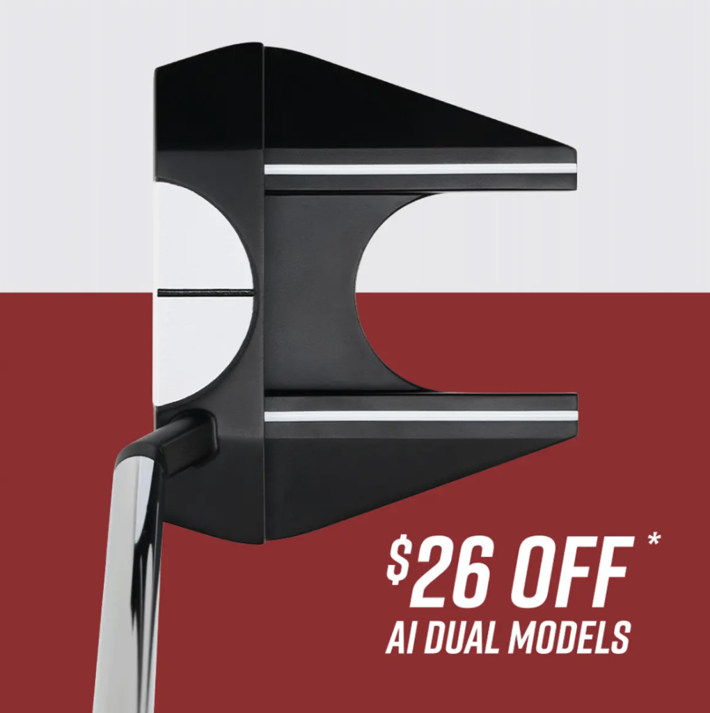Promotional banner showing a black C-clamp and text '$26 OFF AI DUAL MODELS' on a white/red background.